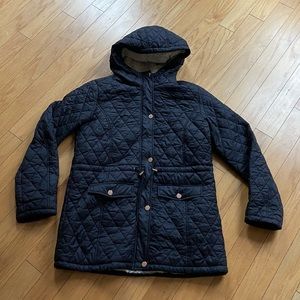 Me Jane Women’s Black Quilted Jacket Faux-Fur Lined size XL